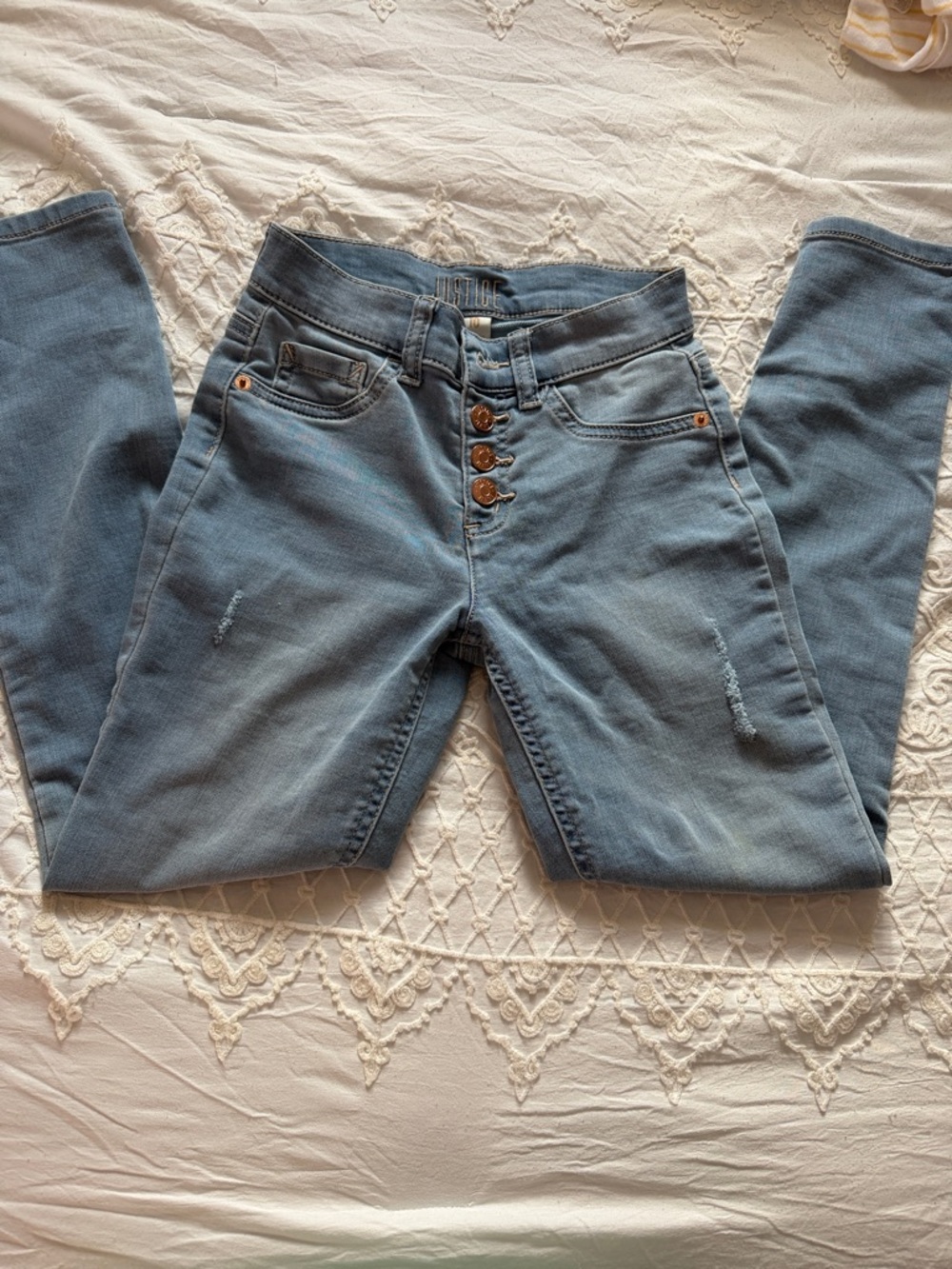 Justice High-Rise Button-Fly Light Blue Women's Jeans